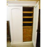 A 4' 1 1/2" Victorian painted mahogany part wardrobe (reduced from a triple), with rounded moulded