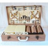 A 1950's Brexton six person picnic case complete with contents