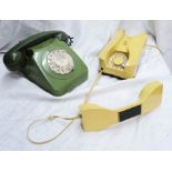 A GPO 746 rotary dial telephone in green colourway - sold with a vintage Italian made compact rotary