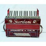 A Giordani accordion in red pearlised finish - Macerata - Italia