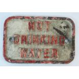 An original GWR painted cast iron sign "Not Drinking Water", with rounded corners - 6" x 4"