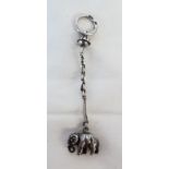 A Faberge silver fob suspender (bearing London 1901 hallmark) - A. H. 88, set with a small white