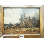 Thomas Hodgson Liddell: an oil on board depicting a view of a Devonshire sheep farm with