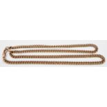 A 9ct. gold kerb-link chain necklace, with lobster clasp - each link marked - total weight 42grms.