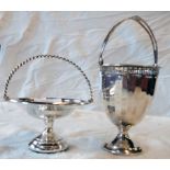 A silver pedestal preserve pot - Birmingham 1927 - sold with a small silver bon-bon dish -