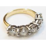 An 18ct. gold five stone diamond ring - 2.58ct.