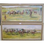 D. H. Brackenbury: a pair of acrylics on board, "Calling the Roll" and "May Meeting" (point-to-