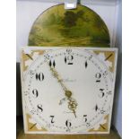 A 19th Century thirty hour longcase clock movement with 13" painted arch dial marked W. Jarvis,