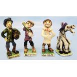 Four 4" Will Young figures, including Dan'l Whiddon, The Old Grey Mare, both signed, and Harry