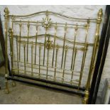 A 4' 6" Victorian brass double bedstead