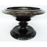 A 7" polished serpentine pedestal bowl - 12 1/2" diameter