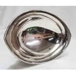 An 8¼" silver elliptical pedestal nut dish by Hanoah Rhodes & Sons Ltd., Bradford - London 1916