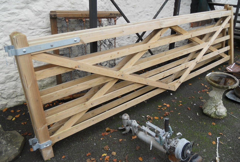 A 13' tanalised timber five bar gate