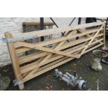 A 13' tanalised timber five bar gate