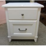 A 21½" Laura Ashley Devon bedside table with single frieze drawer and deep panelled front drawer