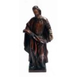 A 9" 19th Century carved wood figure of John the Baptist - a/f