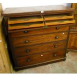 A 3' 11½" early Victorian gentleman's mahogany dressing chest with fall front concealing four