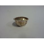 A SMALL SILVER BOWL WITH GADROON RIM, (marks rubbed)