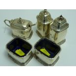 A FIVE PIECE SILVER CONDIMENT SET, (hall