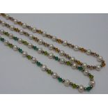 TWO PEARL AND FACETED BEADED NECKLACES