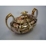 A ROYAL CROWN DERBY '2451' COVERED TWIN HANDLED SUGAR BOWL, (lid s.d.)