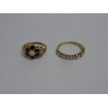 TWO 9CT GOLD DRESS RINGS, sizes U 1/2 and M