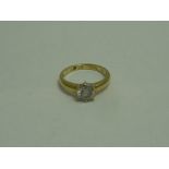 A 9CT GOLD CUBIC ZIRCONIA RING, hallmarks for London, ring size M