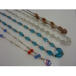 VINTAGE NECKLACES, to include a faceted beaded 1930's chain necklace with a 1950's necklace and