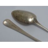 A PAIR OF GEORGE III PETER AND WILLIAM BATEMAN SILVER TABLESPOONS, monogrammed, London 1809,