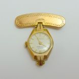 A 9CT GOLD GIRARD-PERREGAUX NURSES FOB WATCH, circa 1970