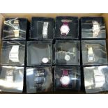 A BOX OF ASSORTED WATCHES, all packaged individually (36)