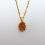 A 9CT GOLD PENDANT NECKLACE, length 52cm