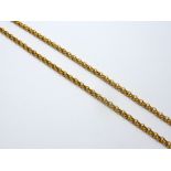 A 9CT GOLD BELCHER CHAIN, length 48cm, hallmarks for London