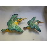 TWO BESWICK KINGFISHER WALL PLAQUES, No.729/1/2 (s.d.)