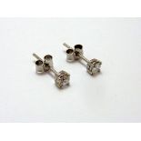 A PAIR OF 9CT GOLD DIAMOND EAR STUDS, with brilliant cut diamonds, estimated diamond weight 0.40cts