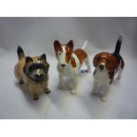 THREE BESWICK DOGS, 'Bull Terrier' No.1753 (s.d.) Beagle 'Wendover Billy' No.1939 and Cairn