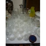 VARIOUS PIECES OF CUT GLASS, etc