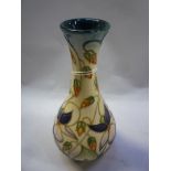 A BOXED MOORCROFT POTTERY BUD VASE, 'Sweet Thief' designed by Rachel Bishop, impressed marks and