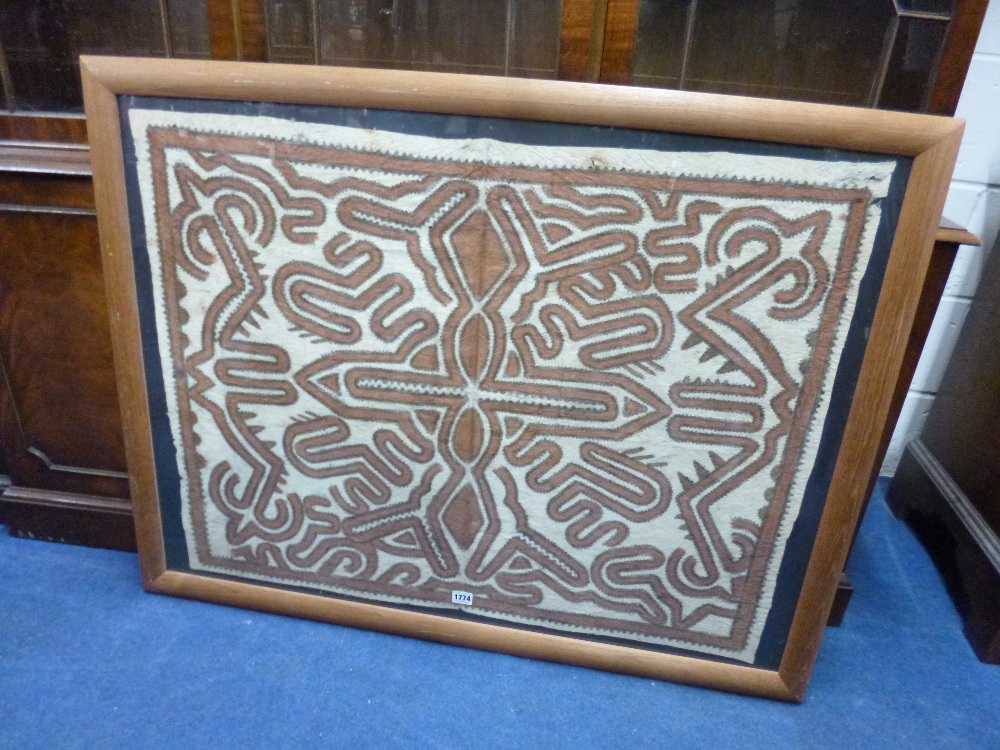 A SOUTH PACIFIC BARK CLOTH, possibly Papua New Guinea