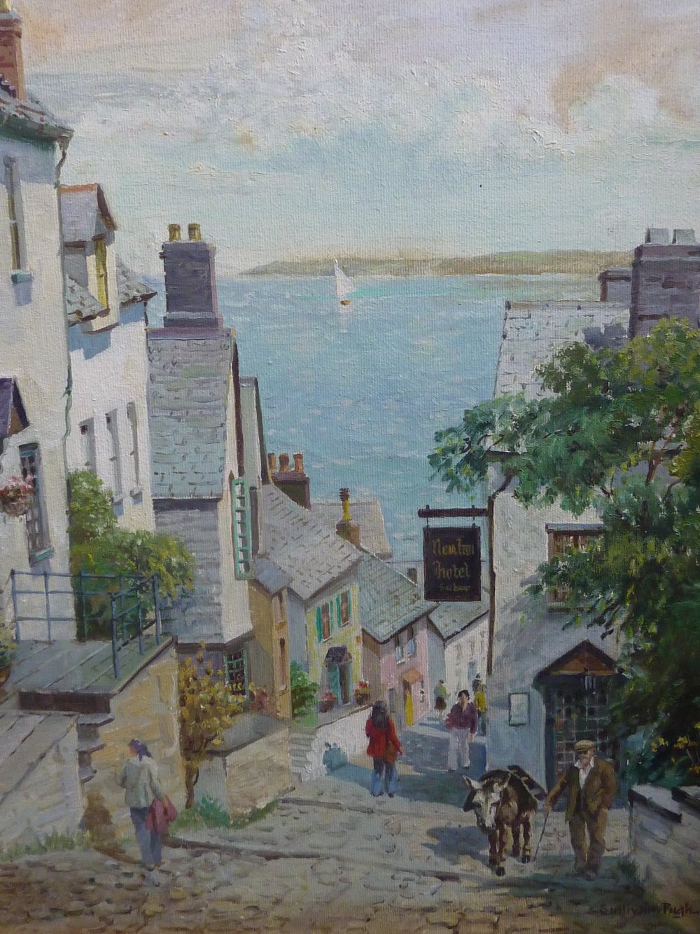 NORBERT SULLIVAN-PUGH (BRITISH 20TH CENTURY), view of New Inn Hotel, Clovelly, with the sea - Image 3 of 3