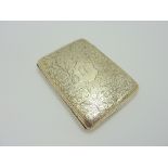 A VICTORIAN SILVER CARD CASE/AIDE MEMOIR AND PENCIL, George Nathan Ridley Hayes, scrolling