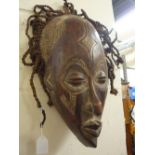 TWO TRIBAL FACE MASKS, (2)