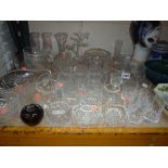 VARIOUS CUT GLASS, WEDGWOOD PAPERWEIGHT, etc