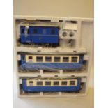 A BOXED L.G.B. G SCALE ZUGSPITZBAHN RACK TRAIN SET, comprising electric locomotive, No.15 and two