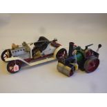 AN UNBOXED MAMOD LIVE STEAM ROADSTER, No.SR1, with an unboxed Mamod Live Steam Roller, No.SR1a, both