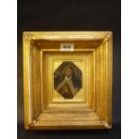 17TH CENTURY CONTINENTAL SCHOOL, St Catherine, oil on copper, miniature, 9cm x 7cm