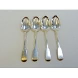 A SET OF FOUR VICTORIAN 'FIDDLE' PATTERN TABLE SPOONS, Benjamin Stephens, London 1840,