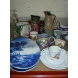 VARIOUS CERAMICS AND GLASS, to include Beswick character jugs, Mdina vases, Poole jug, Staffordshire