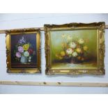 A QUANTITY OF ASSORTED PICTURES INCLUDING, two modern still life oils on canvass (16)