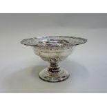 A LATE VICTORIAN SILVER TAZZA, Sheffield 1900, of lobed Ogee shape with pierced rim, 20.5cm
